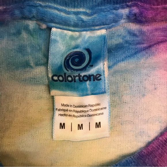 Colortone Be Kind Tie Dye Graphic Tee Adult Size Medium Neon Colors Unisex Swirl - Picture 4 of 9